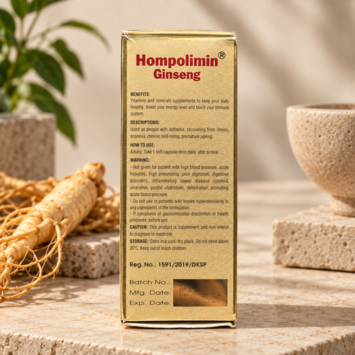 Hompolimin Ginseng Soft Capsules | Vitamins, Minerals & Panax Ginseng