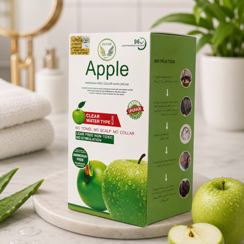 Original Apple Ammonia-Free Hair Color Cream 500ml + 500ml | Clear Water Type | Permanent Hair Color | Apki Dukaan