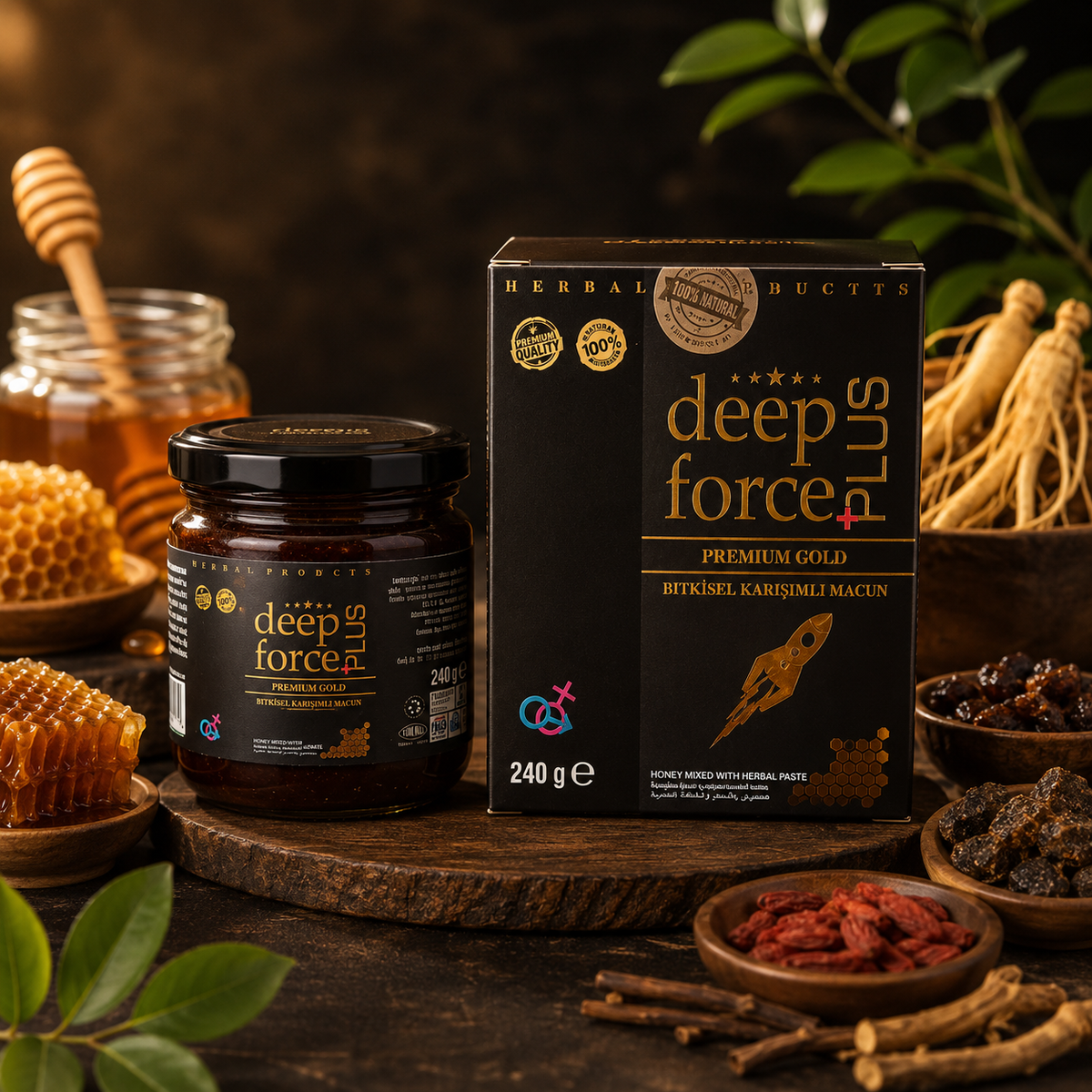 Original Deep Force Plus Premium Gold Macun 240g | Turkish Herbal Mixed Paste | Apki Dukaan  This is the title I'd use.