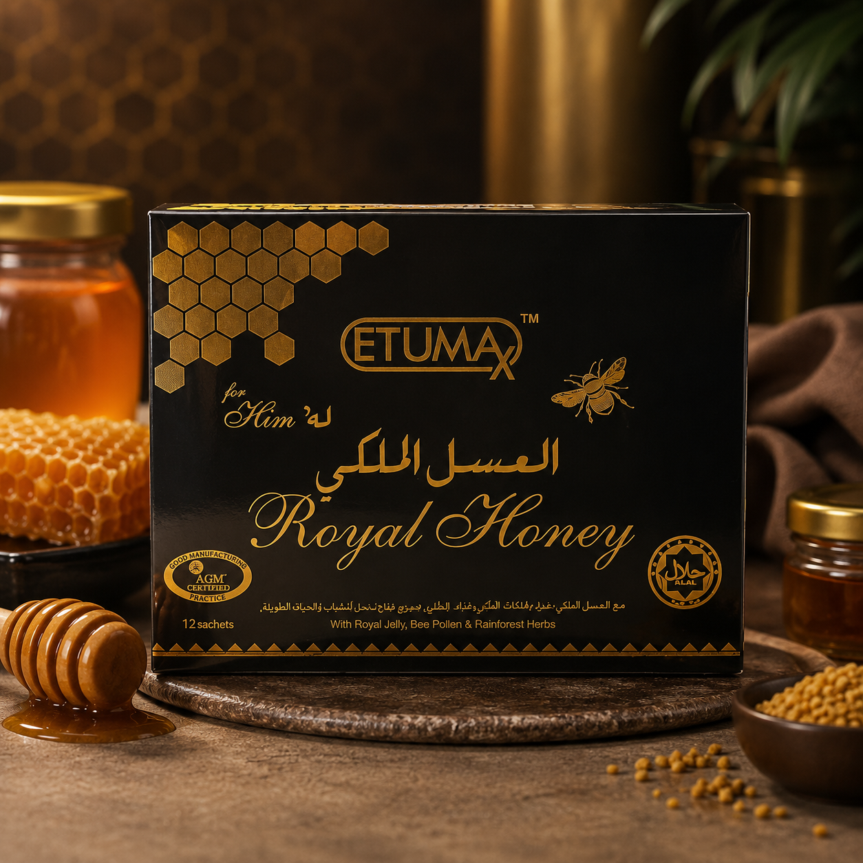 Original Etumax Royal Honey for Him 12 Sachets | Malaysian Royal Honey | Apki Dukaan