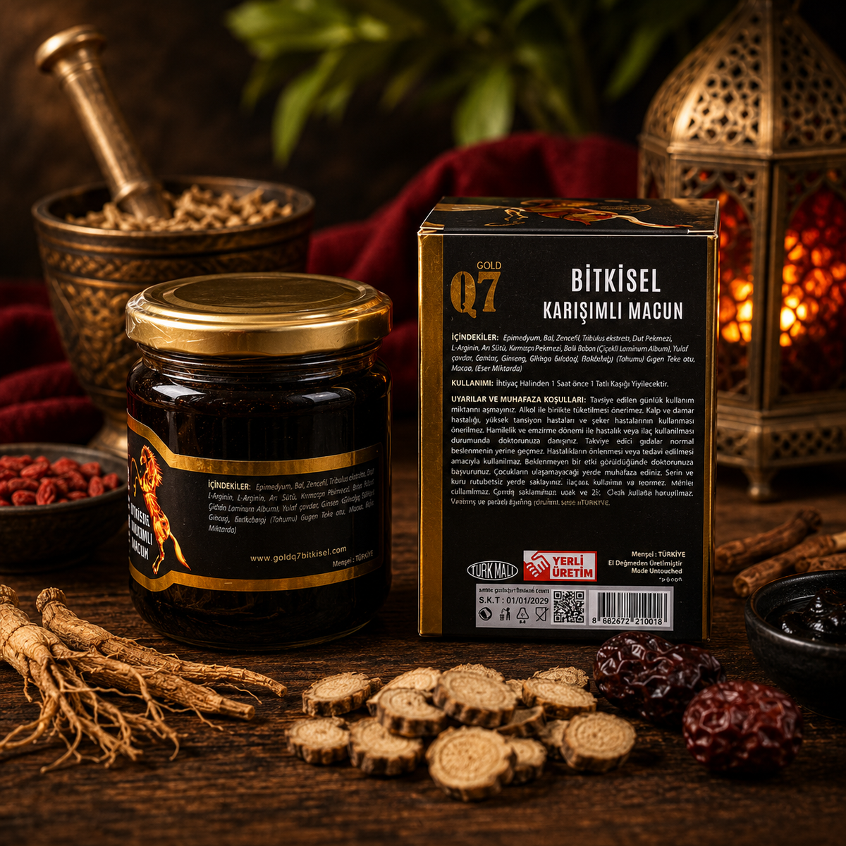 Original Gold Q7 Bitkisel Karışımlı Macun 240g | Turkish Herbal Mixed Paste | Imported from Turkey | Apki Dukaan